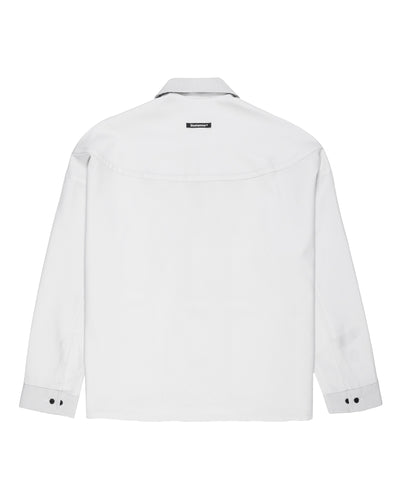 Giacca camicia con zip bianca Eyestar, vista dietro