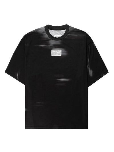 T-shirt nera Leak, vista davanti