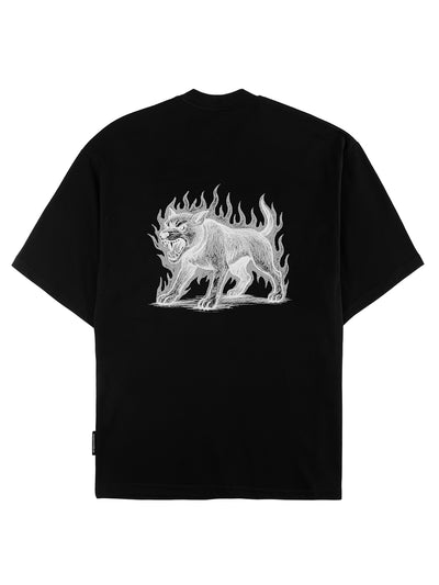 Black Beware of the Dog #1 T-shirt, back view showing the print