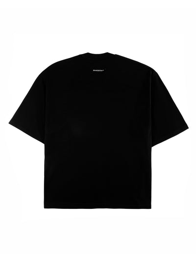 Black For Real boxy T-shirt, back view, color_black