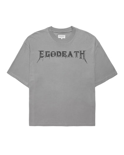 Grey Egodeath boxy T-shirt, front view