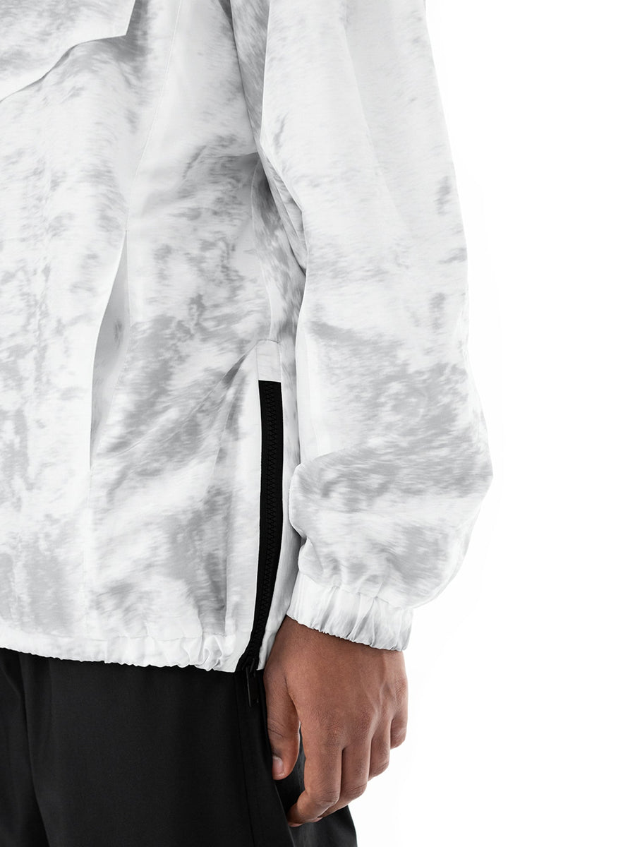 Grijze anorak Grey Noise, detail van de zijrits