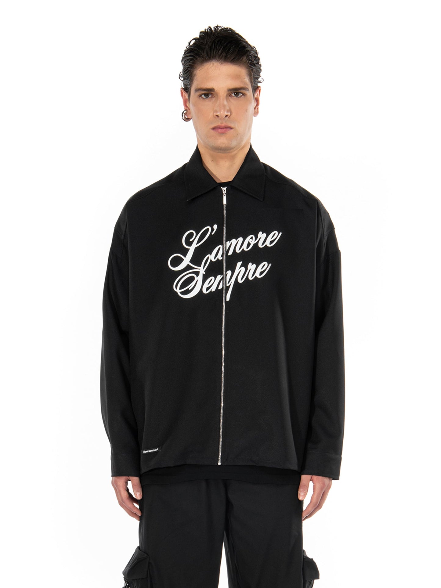 L’ amore sempre black Windbreaker | Blowhammer, color_black
