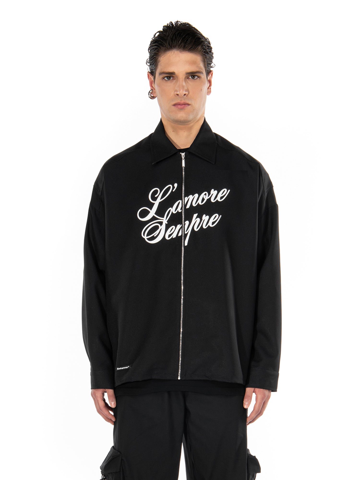 L’ amore sempre black Windbreaker | Blowhammer, color_black