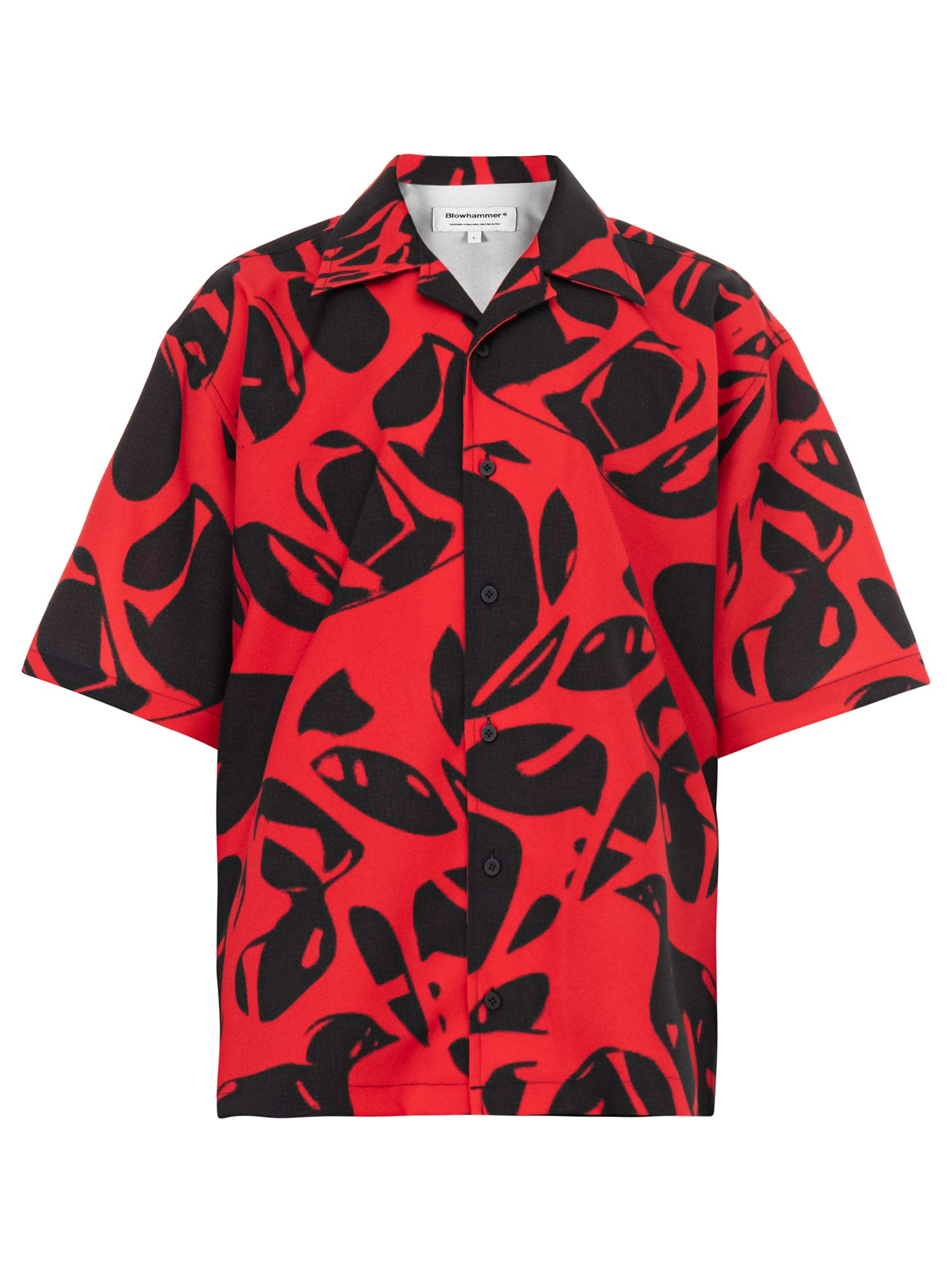 Camisa de manga curta vermelha e preta Strand Red, vista de frente