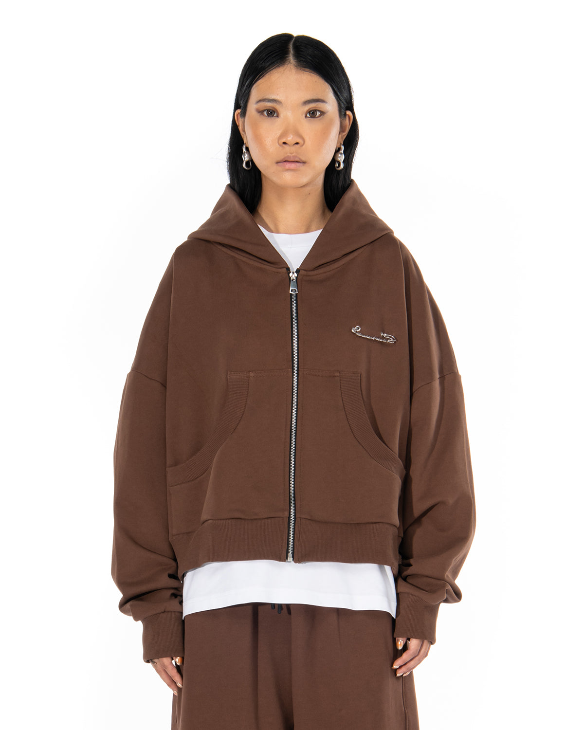 BROKENHEART Black Zip Hoodie | Blowhammer, color_brown