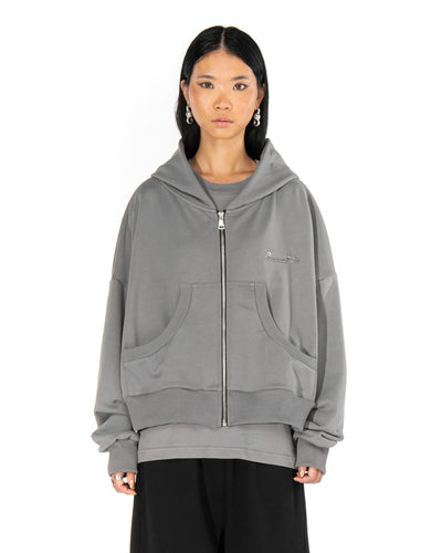 BROKENHEART Black Zip Hoodie | Blowhammer, color_grey