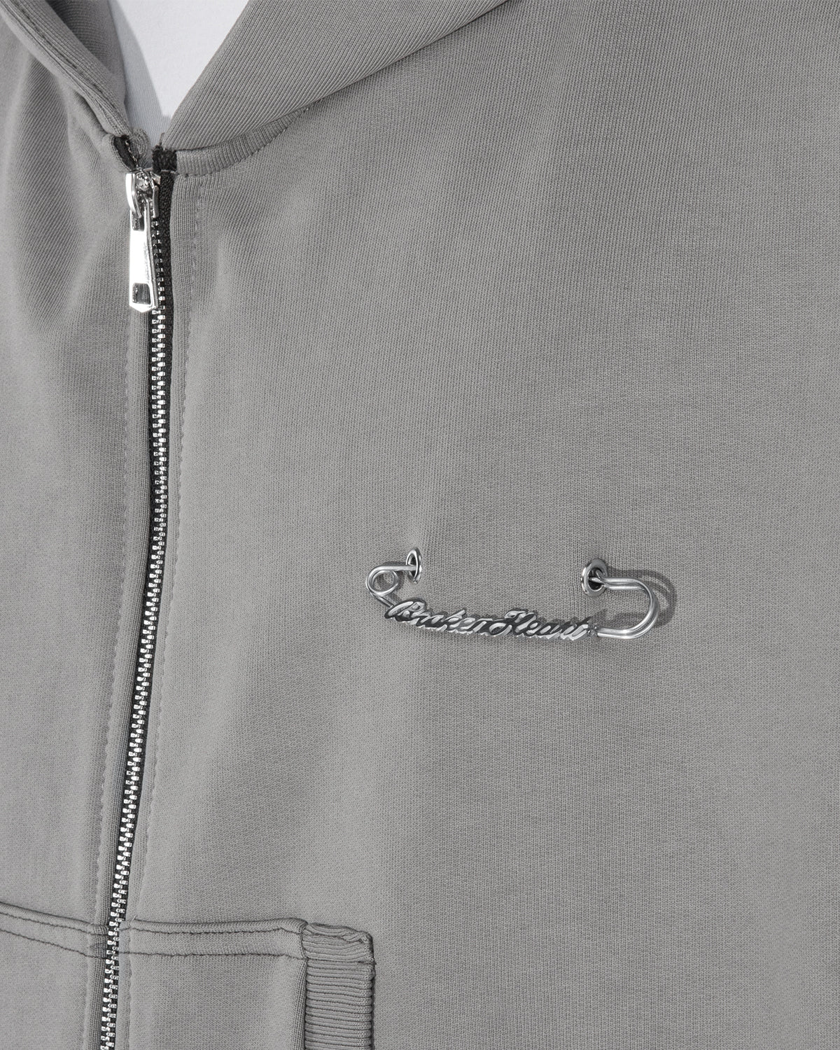 BROKENHEART Black Zip Hoodie | Blowhammer, color_grey