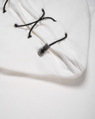 Minimal Cream Boxy Hoodie