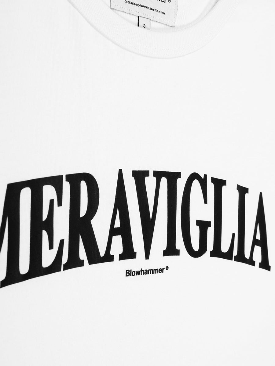 Λευκή μακρυμάνικη μπλούζα Meraviglia White, λεπτομέρεια της στάμπας