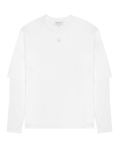 T-shirt a maniche lunghe bianca Minimal, vista davanti