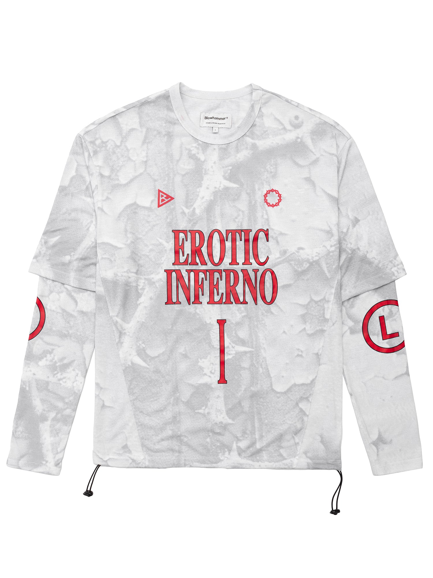 T-shirt de manga comprida branca Inferno 1, vista de frente