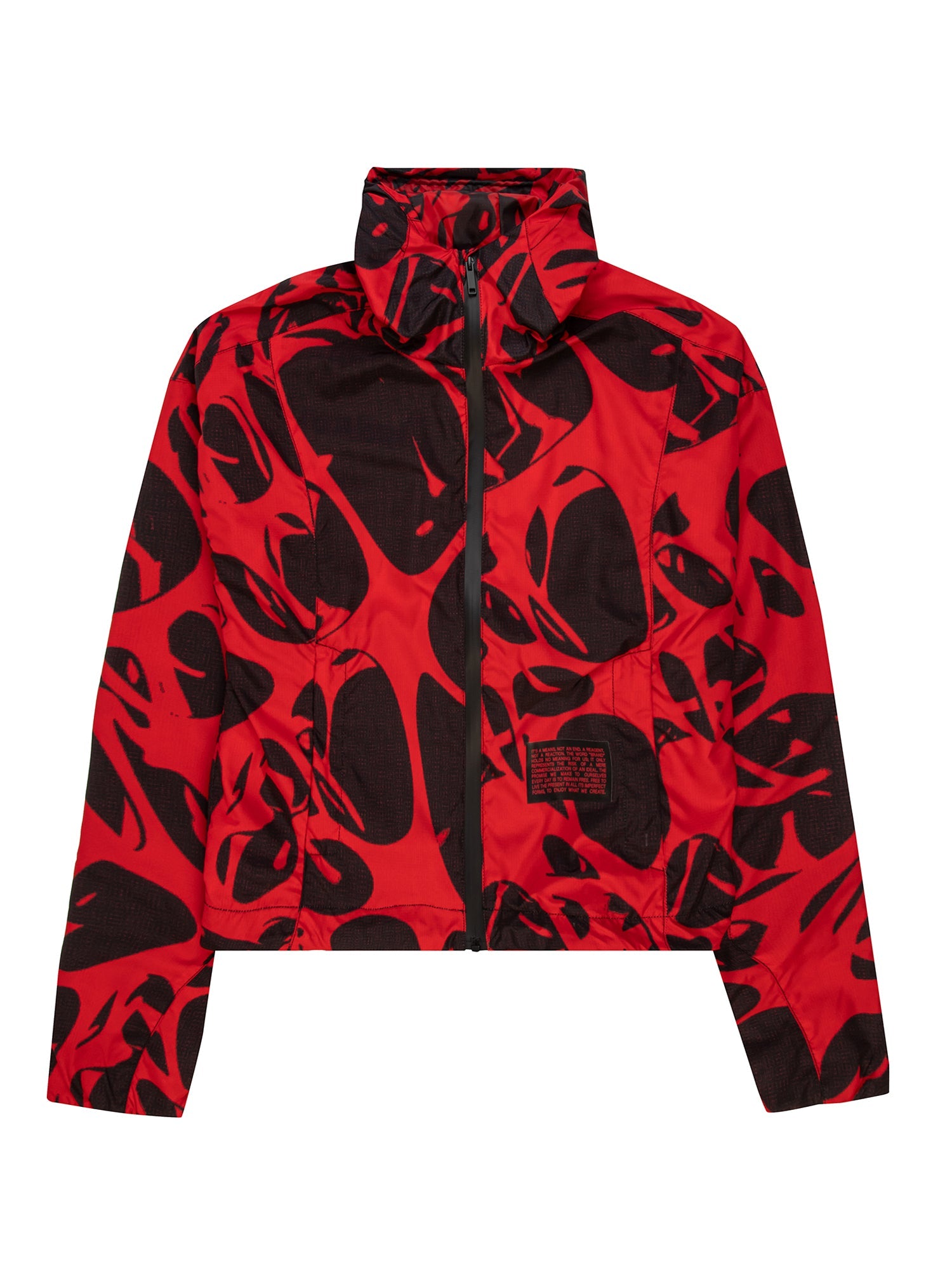 Rød og sort windbreaker Strand Red, set forfra