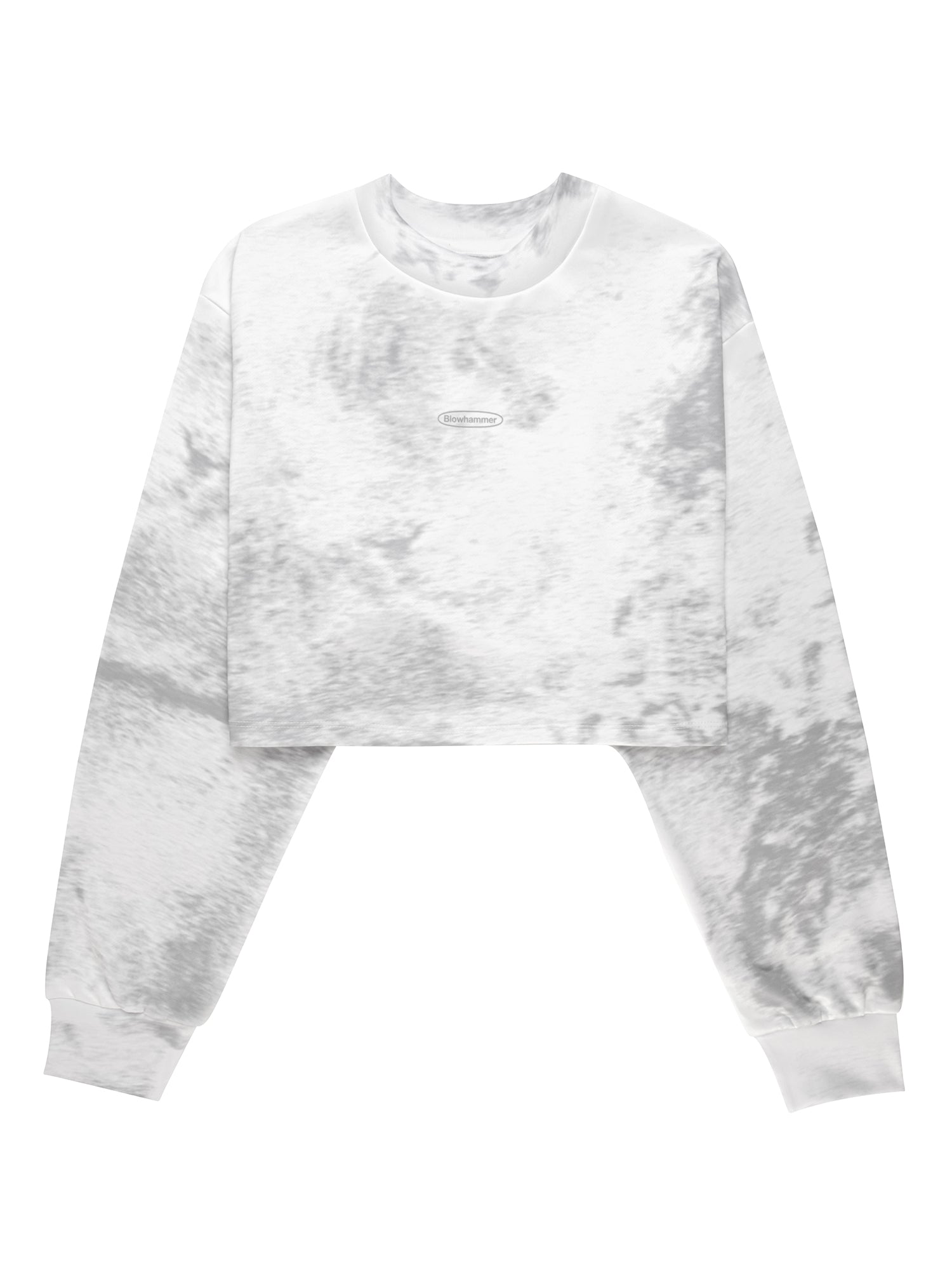 Grå croppad sweatshirt Grey Noise, framifrån