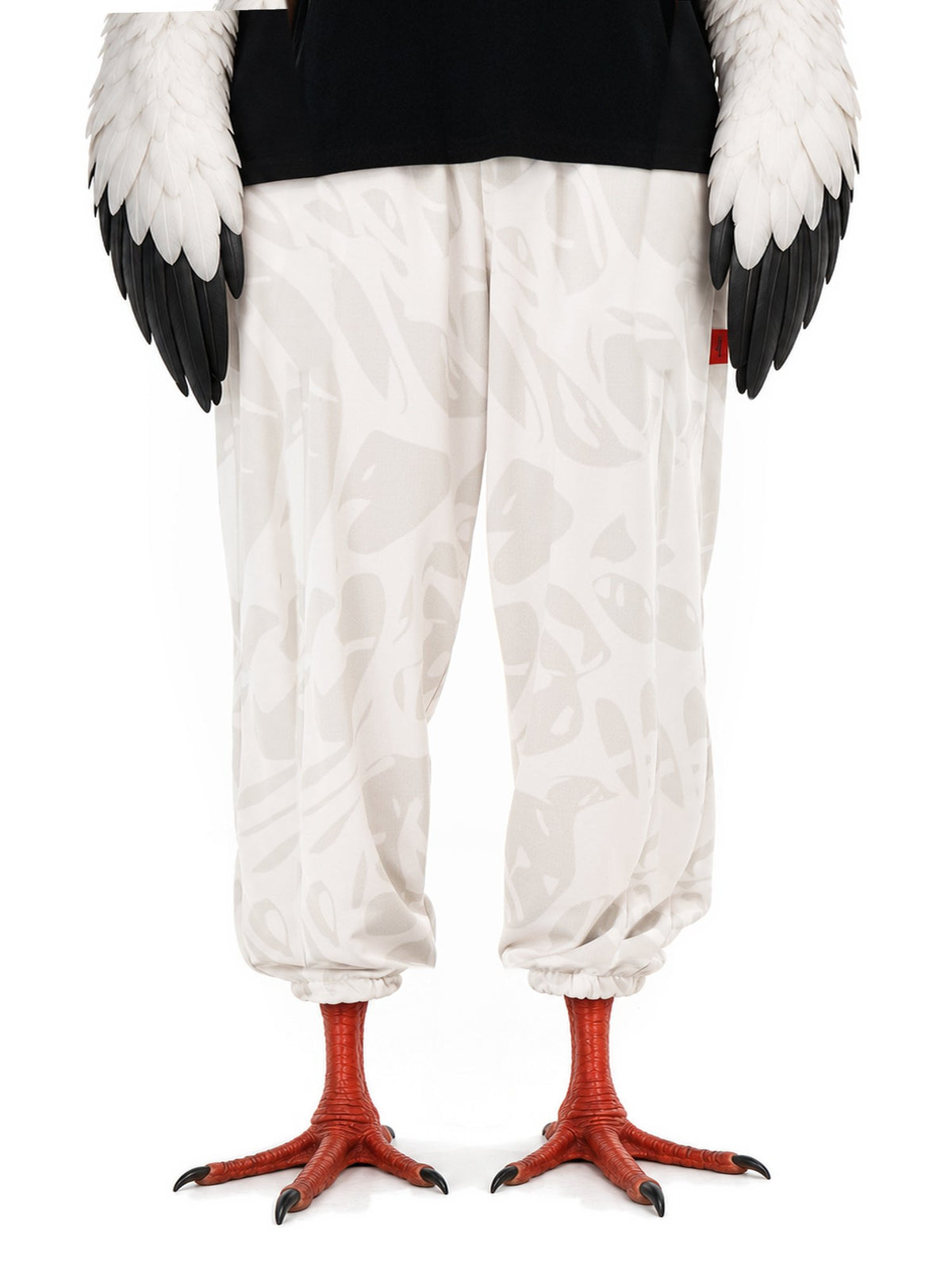Opdigtet figur, hvid stork, bærer Strand Ivory Joggingbukser
